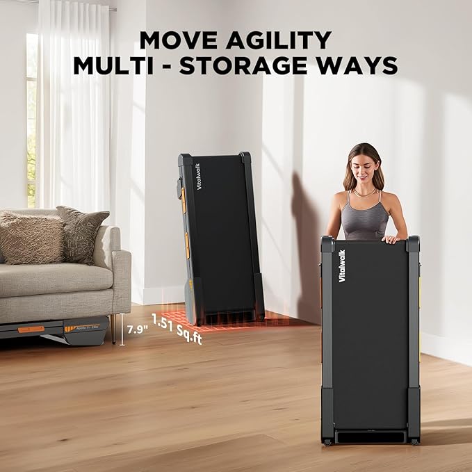 Walking Pad Treadmill with Incline, Full Deck, Auto Incline 12%-20%, 400/350lbs Capacity, Compact Under Desk Treadmills for Home Office, 3.0HP Brushless, Vertical Store Black-Apollo 11 Elite