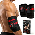 Elbow Wraps for Weightlifting - Adjustable Compression Straps & Elbow Brace for Joint Support (1 Pair), 47" Elbow Sleeves Weightlifting Men Women for Bench Press Powerlifting and Fitness Training