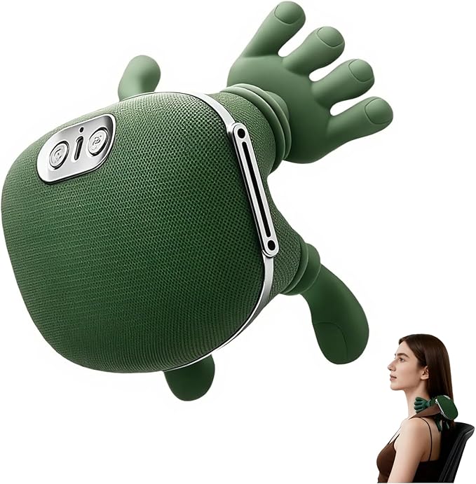 Shoulder Hand Neck Massager Fingers with Heat Simulated Human Hand Design Masajeador De Espalda Y Cuello for Pain Relief Deep Tissue and Back Pain Relief-Green