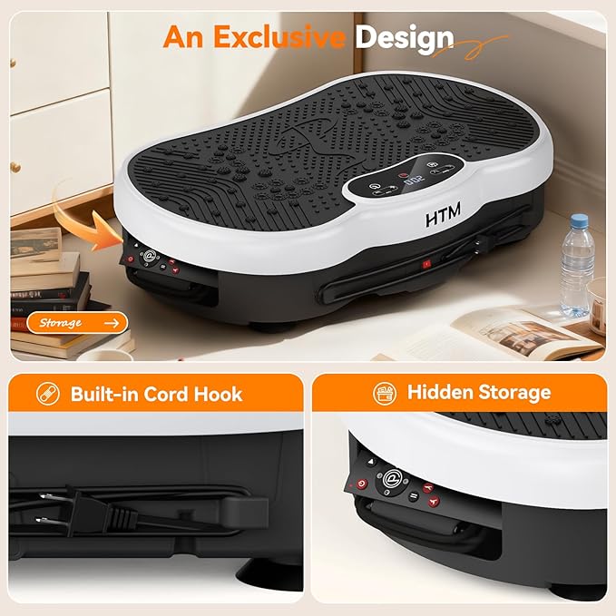 Vibration Plate Exercise Machine - 300 lbs Weight Capacity, 120 Speed Levels, 9 Workout Modes for Home Fitness, Muscle Toning & Weight Loss