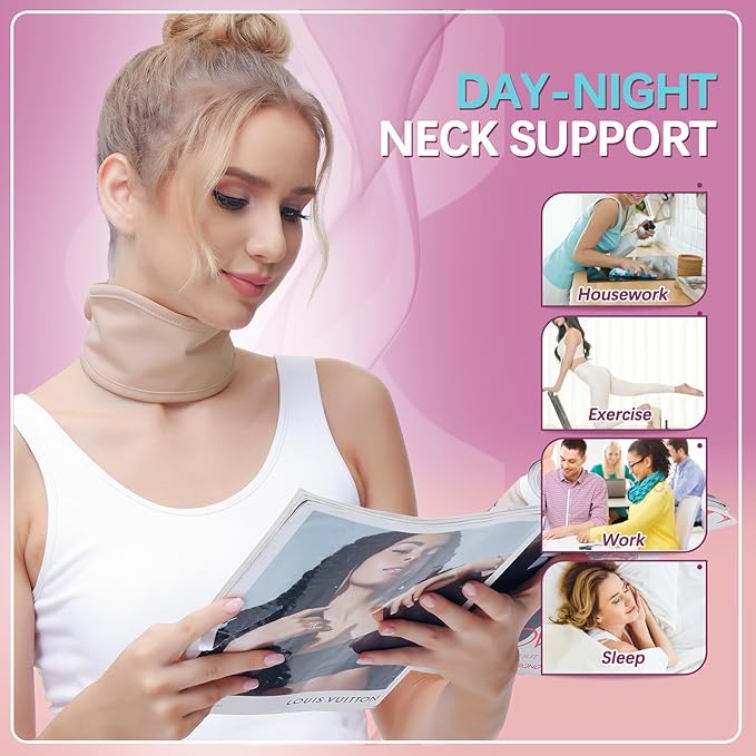 Castor Oil Pack for Thyroid - Organic Castor Oil Neck Wrap, Reusable, Leak-Proof Design, Less Mess, Comfort Fit, Oil Not Included (Apricot)