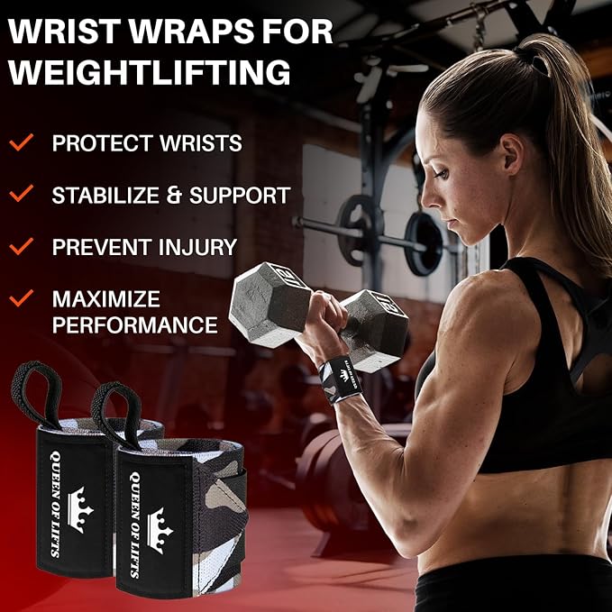 TECEUM Weightlifting 18" & 12" Wrist Wraps with Thumb Loop – Heavy Duty Wrist Workout Braces for Men and Women – Ideal for Powerlifting, Strength Training, Bodybuilding