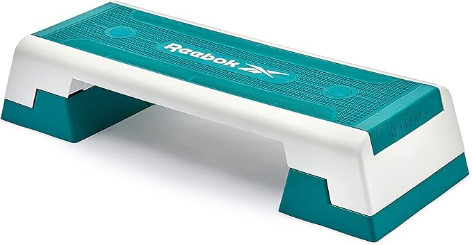 Reebok Fitness Multipurpose Adjustable Aerobic and Strength Training Workout Step Platform for HIIT, Cardio, and General Sessions