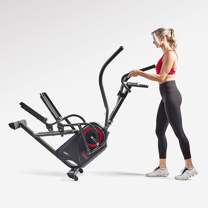 Sunny Health & Fitness Cardio Climber Stepping Elliptical Exercise Machine for Home with 8 Levels of Magnetic Resistance, Performance Monitor, Full Body Workout