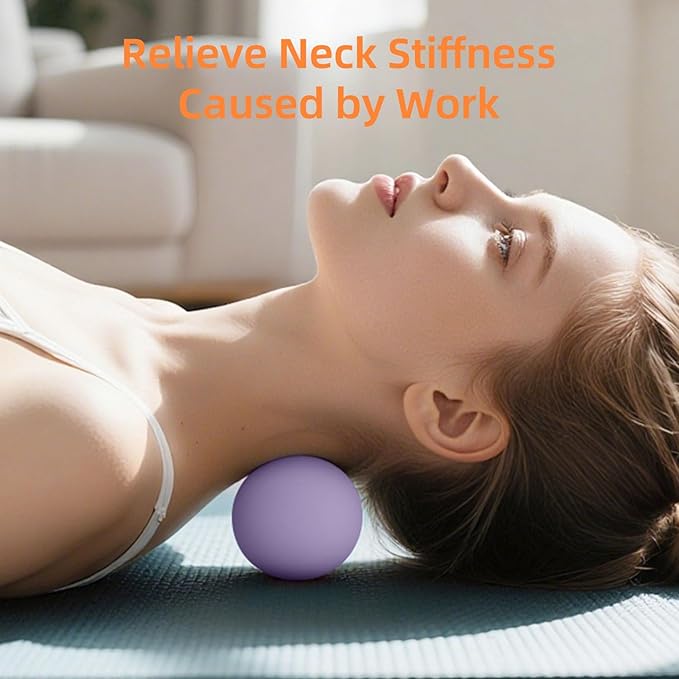 Massage Lacrosse Balls for Myofascial Release, Trigger Point Therapy and Yoga Therapy, Foot Massage Ball to Relieve Plantar Fasciitis Purple
