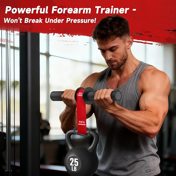 FitBeast Wrist Roller Forearm Trainer, Adjustable Strap Forearm Blaster for Grip Strength & Wrist Workouts