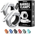 DMoose Fitness Barbell Clips 2 Inch (Pair) - Quick Release Olympic Barbell Clamps & Collars with Anti Slip TPR Grip for Secure Weightlifting and Powerlifting - Weight Clips for Bars at Home or Gym