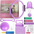 Pilates Ring Set with Resistance Bands– Anti-Slip Magic Circle Pilates Ring for Home Workouts, Full-Body Toning, Strength Training for Women 14PCS