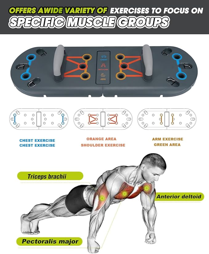 Hikeen Home Workout Equipment to Help Achieve Fitness Goals, 27-in-1 Portable Gym Exercise Equipment with Compact Push-Up Board, Resistance Bands, Ab Roller Wheel, and Pilates Bar, Master Your Workout