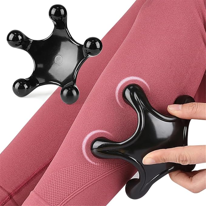 Trigger Point Massage Tools, 2 Pcs 5 Point Deep Tissue Manual Massager Handheld Body Massagers, Handheld Palm Pressure Point Massage Tool for Neck Shoulder Back Muscle Pain Relief (Black)