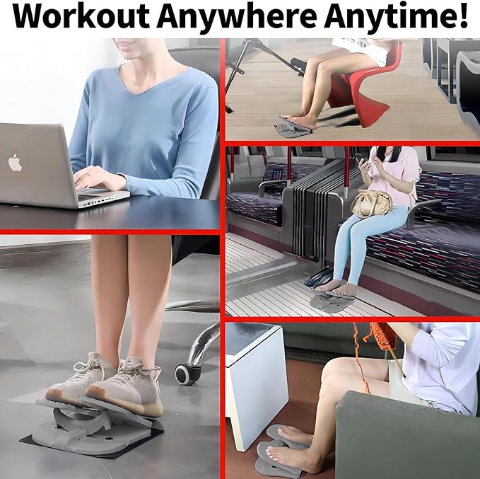 Mini Foldable Leg Exerciser | Portable Foot Pedal Exercise Machine | Under Desk Stepper for Leg Muscle Training, Leg Circulation & Home Office Use