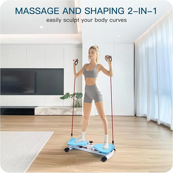 Waist Twisting Machine Pilates Twister Ab Twister Board with 300 lbs Capacity, Noiseless Home Gym Equipment for Core Exercise Slim Waist Belly Fat Workout for Women (Blue)