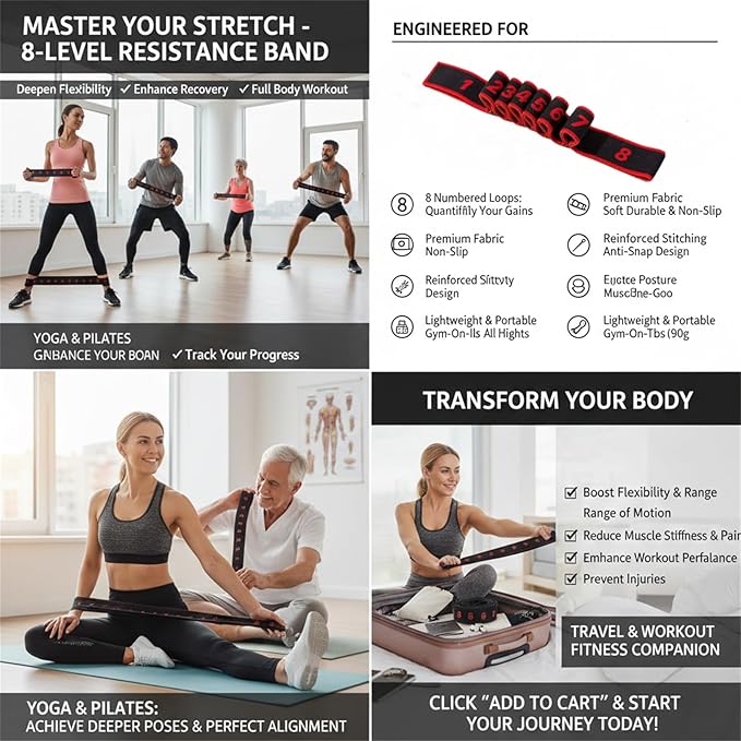 Fitness Resistance Bands, Pilates Band, Pedal Resistance Band with Handle, Exercise Bands Resistance, Yoga Straps for Stretching, Ligas De Resistencia para Hacer Ejer