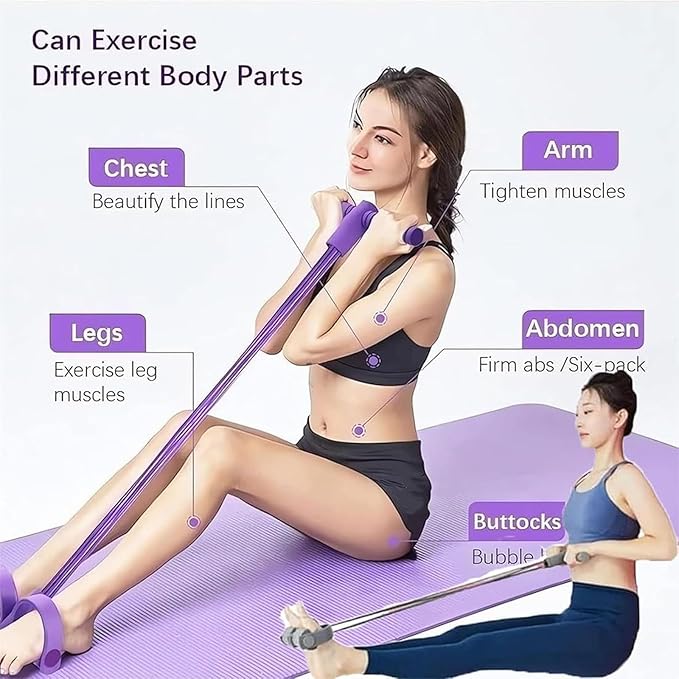 2025 Latest 8-Tube Pedal Resistance Device, Elementalt Pedal Puller, Detachable and Adjustable Pedal Resistance Device, for Full-Body Workout at Home Gym