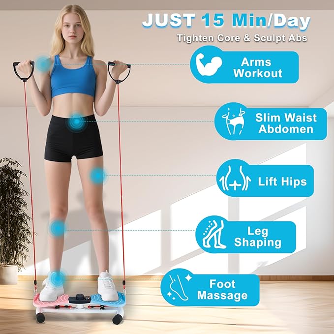 Waist Twisting Machine, Ab Twister Board for Exercise with 300lbs, Waist Twister for Women & Men Belly Fat, Home Noiseless Abs Waist Training Exercise Equipment