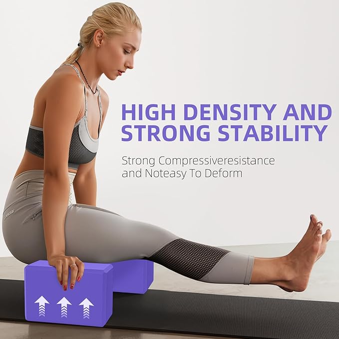 1 Pack Large Foam Yoga Blocks 9x6x4 Inches, Sturdy Pilates Block, Workout Block, Non Slip Surface Yoga Brick for Pilates Meditation, Stretching and Toning, Pink