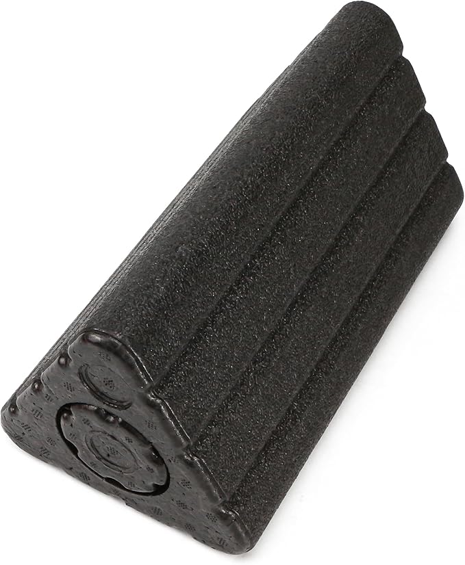Yoga Blocks 2 in 1 Triangle Foam EPP Roller, 9x5x4 Inch Triangular Wedge Block for Neck Waist HIPS Back Legs, High Density Support for Pilates, Exercise, Massage Column, Adult Workout, Easy Cleaning