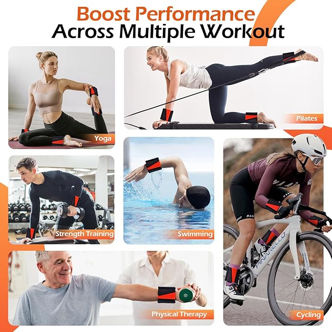Wrist Ankle Weights for Women & Men, 2lbs/4lbs Adjustable Weighted Bangles to Boost Calorie Burn & Strength, Arm & Leg Weights for Pilates, Yoga, Walking, Barre, Gym & Home Workout