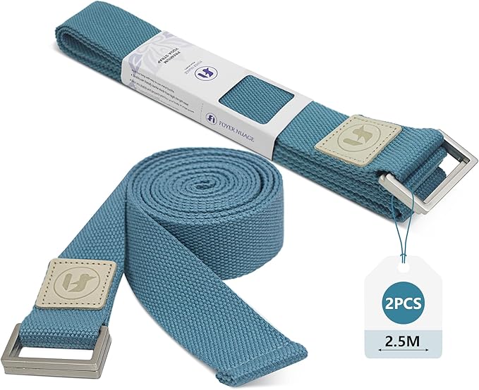Yoga Straps 1.8M or 2.5M, Durable Cotton Yoga Straps for Stretching, Adjustable Yoga Belt Strap for Yoga, Dance, Gym Workouts