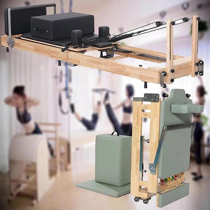 Pilates Stretching Bed, Home Foldable Yoga Exercise Training Bed, Multifunctional Aerobic Core Pilates Fitness Bed