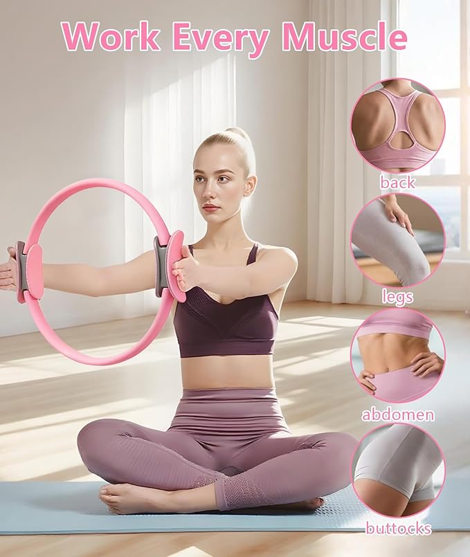 Pilates Ring Set with Adjustable Resistance