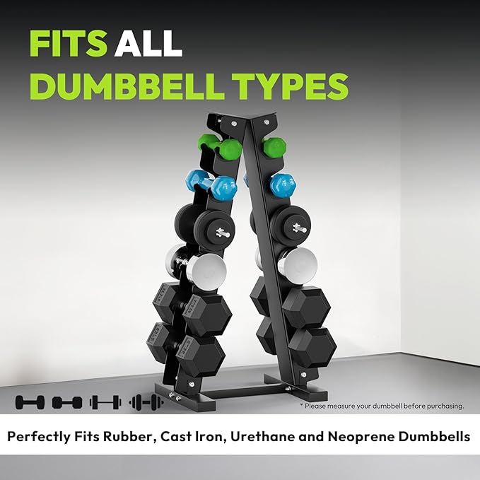Dumbbell Rack A Frame Weight Rack Stand Dumbbell Weight Storage for Home Gym, Space-Saving Weight Stand for Home Gym