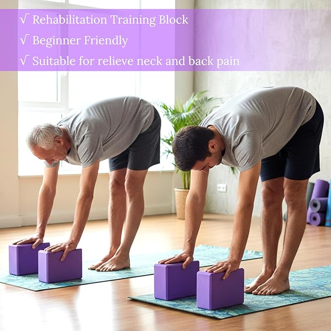 4 Pcs Yoga Blocks 9 x 6 x 4 Inch Eva Foam Lightweight Non Slip Yoga Props for Pilates Stretching and Meditation Exercise Blocks Lightweight Yoga Essentials