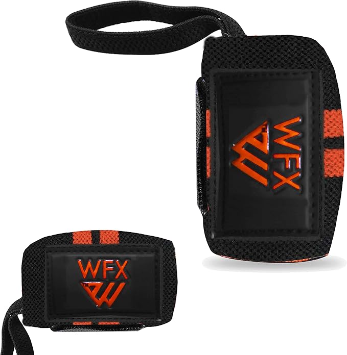 Gym Wrist Wraps Fitness Workout Training Heavy Weight Lifting Wrist Straps Support Thumb Loops Adjustable Pair Brace Strong Grip Powerlifting Bodybuilding