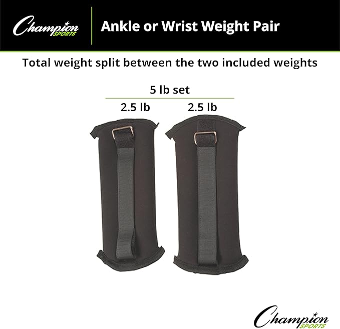 Champion Sports Soft Adjustable Ankle and Wrist Weights