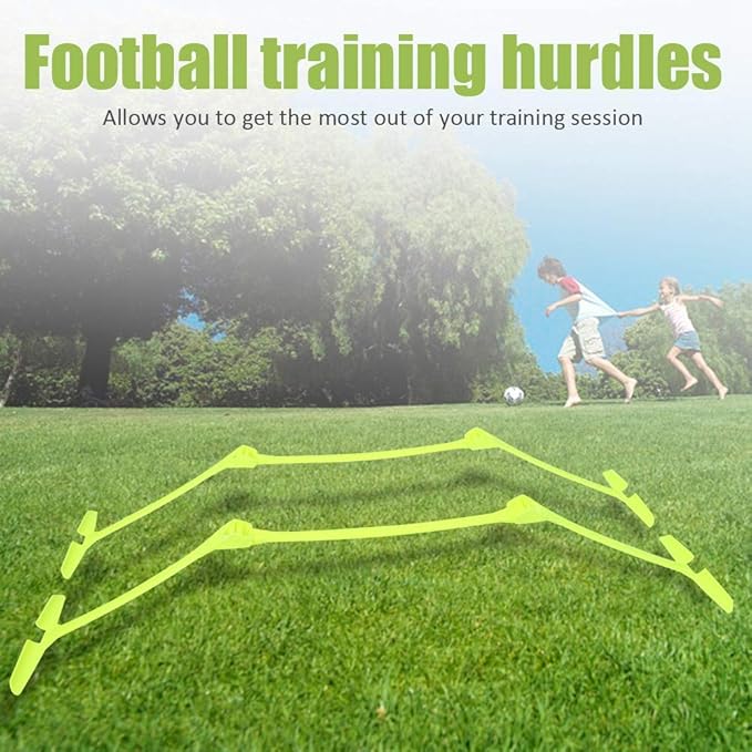 2pcs Football Soccer Agility Speed Training Aids Adjustable Hurdles Yellow Enhance Footwork Boost Speed Agility for Athletes Teams Perfect for Drills Practices Skill