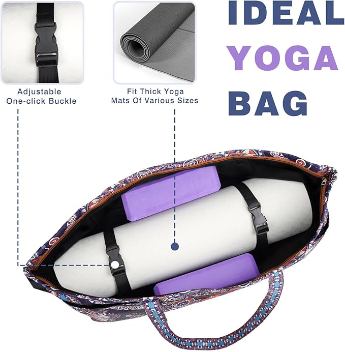 Yoga Mat Bag Yoga Mat Carrier with Shoes Compartment & Wet Pocket Pilates Bag with Zipper Pockets & Yoga Mat Holder Strap Yoga Bags and Carriers Fits All Your Stuff
