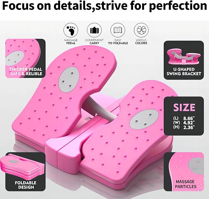Mini Foldable Leg Exerciser | Portable Foot Pedal Exercise Machine | Under Desk Stepper for Leg Muscle Training, Leg Circulation & Home Office Use