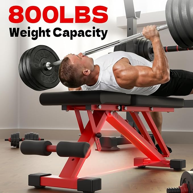 Adjustable Folding Weight Bench for Home Gym, 660 lbs Capacity Multi-Functional Workout Bench Sturdy Durable for Full Body