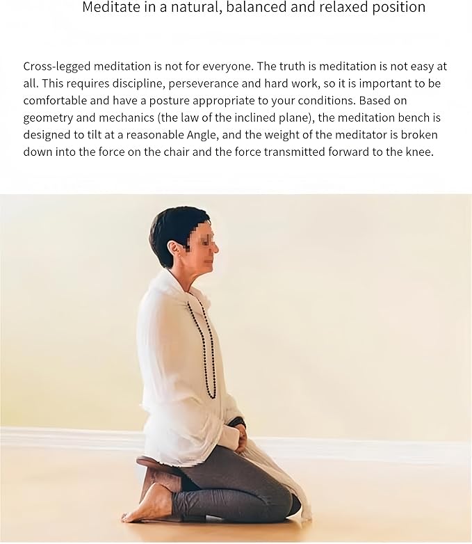 Solid Wood Ergonomic Kneeling Stool. Suitable for Temple Ceremonies, Tea Ceremonies, Meditation, Yoga, as Well as Home Fitness Assistance Chair (S# is Suitable for Height up to 160CM(63 in)