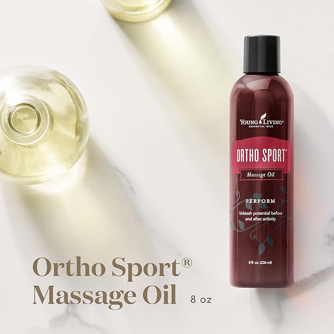 Ortho Sport Massage Oil 8 Ounces by Young Living Essential Oils - Combines Gluten-Free Ingredients, with Essential Oils Such as Oregano, Peppermint, Thyme, Ginger - Comforting, Cool-Warm Sensation