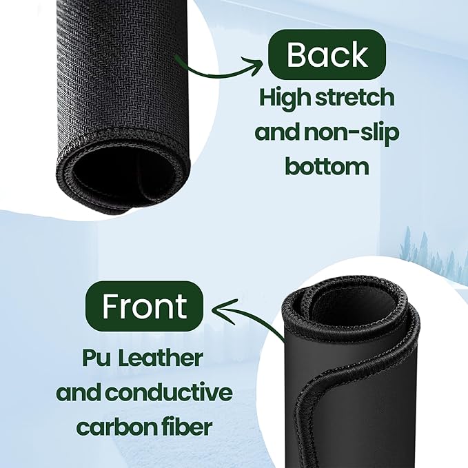 Grounding Mat for Work, Earth Grounding Pad with Conductivity Test Pen & 15ft Grounding Cord, Grounded Mats for Pain Relief, Muscle Relaxation, Indoor Grounding at Home, Office, Work. (10x26.7in)