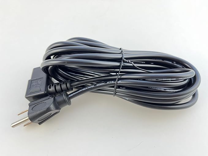 [UL Listed] OMNIHIL Extra Long 15FT L-Shaped C13 Power Cord Compatible with Vibration Platform Plate Whole Body Exercise Fitness Massager Machine Slim