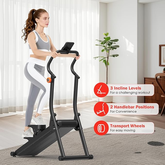 YCCHENG Magnetic Stair Stepper with 8-Level Adjustable Resistance,Stair Vertical Climber with Led Screen for Home Gym, Foldable Stairmaster Machine with 350LBS Capacity