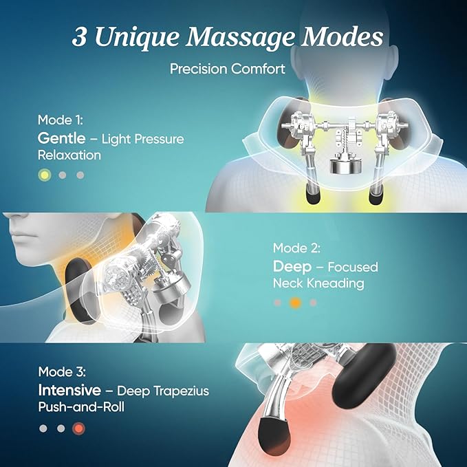 Etekcity FSA Eligible Cordless Neck Massager for Pain Relief Deep Tissue, Shiatsu Shoulder Massager with Heat, Massage Tools for Trapezius, Lymphatic Drainage, Relaxation Therapy, HSA Items, Cadeo