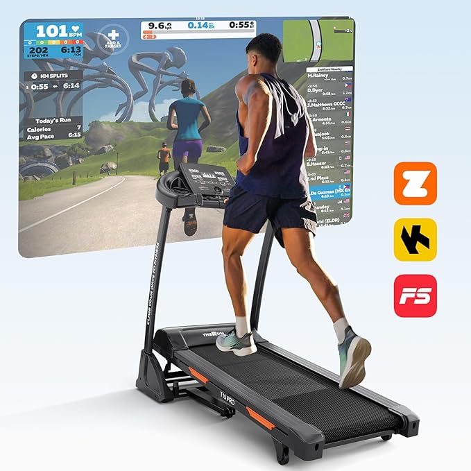 THERUN Incline Treadmill, Treadmills for Running and Walking, 300 lbs Weight Capacity Folding Treadmill with 0-15% Auto Incline, Wide Belt, 3.5 HP, App, Heart Rate