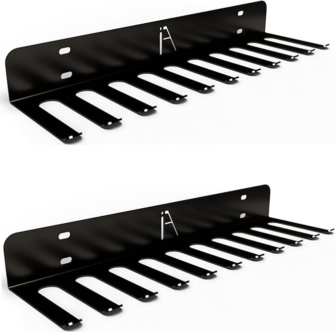 IRON AMERICAN USA Omega Beast Gym Storage Rack 9 OR 11 Hook Heavy-Duty Gym Wall Organizer Gym Caddy Hanger - Gym Accessory Storage - Resistance Bands, Jump Ropes, Barbells, Lifting Belts, Cable Attachments - 2pk