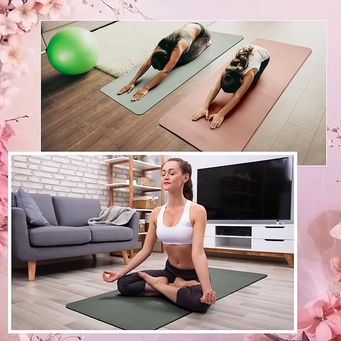 Timgle 6 Pack Yoga Mats Bulk 68 x 24 Inches Non Slip Exercise Yoga Mat 4 mm Thick Anti Slip Tear Resistant Sports Gym for Fitness Stretching Home Workout and Studio