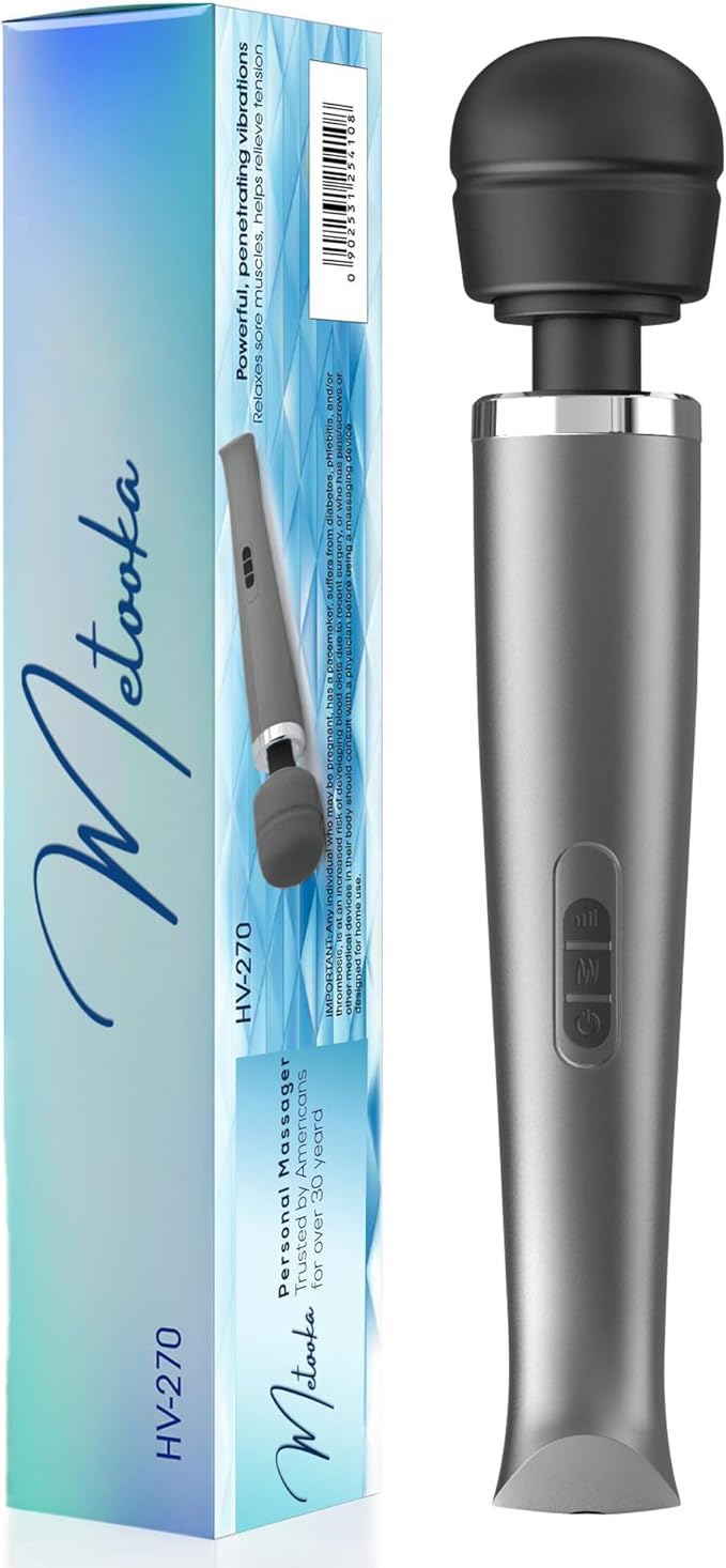Therapeutic Cordless Massager - Powerful Massage Tool Handheld 8 Speeds 20 Patterns - Rechargeable Hand Massagers for Sore Muscles - Hand Held Massage Tool for Neck & Back