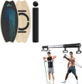 Sportneer Balance Board - 7 Modes Wobble Board with Adjustable Stoppers with Resistance Band Bar, Sportneer Detachable Workout Exercise Bar Handles for All Kinds Resistance Bands