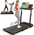 Walking Pad Treadmill with Desk Workstation & Incline & Handle Bar, Portable Under Desk Treadmill for Home Small Spaces Office, 300 lb Capacity, 2.5HP