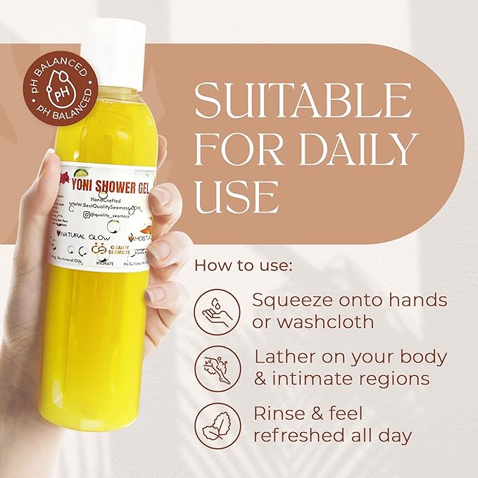 Ph Balance Feminine Wash - Vee Health & Yoni Wash Shower Gel- Use with Yoni Oil. Moisturizing Calendula, Mint for Odor, Itchy & Dry Skin - Paraben-Free Gentle Cleanse Daily Use 6 oz