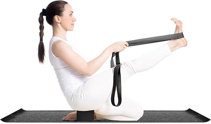 EDX Essential Yoga Kit with Mat, EVA Foam Blocks, Carrying Strap for Pilates, Workouts, Exercise | Set of 4, Black