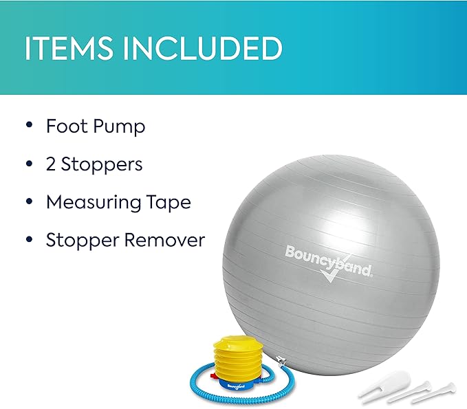 Bouncyband Balance Ball – Create Flexible Seating to Improve Focus at School, Office, or Home with This No-Roll Weighted Ball