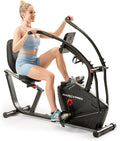 Marcy Dual Action Cross Training Recumbent Exercise Bike with Arm Exercisers, Gym Equipment for Work from Home Fitness, Black JX-7301