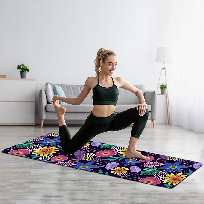 FOLAI Extra Thick Yoga Mat 6mm，pilates mat thick - Non-Slip Exercise Mat for HIIT, Pilates & Home Workouts & Workout with Free Carry Strap